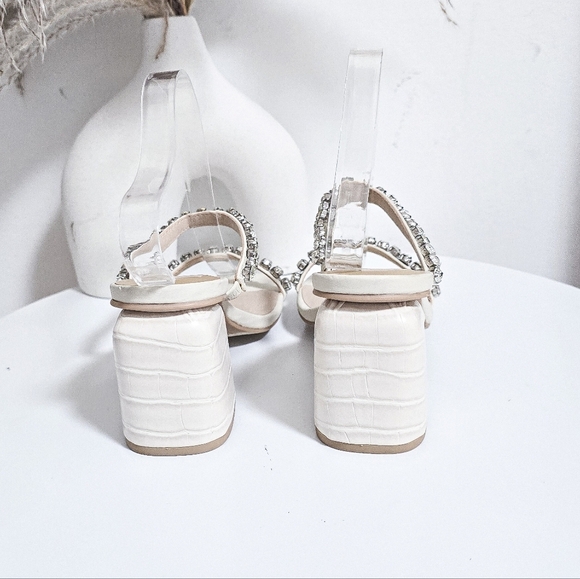 Dolce Vita Natie rhinestone slide block heel sandals - Picture 2 of 6